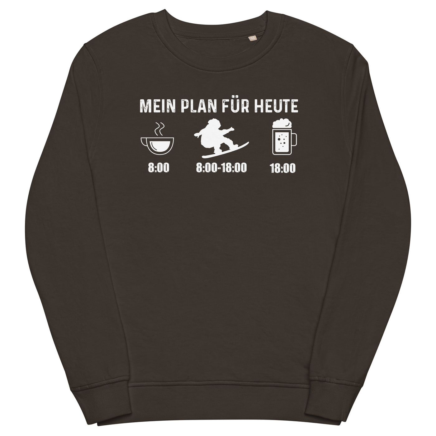 Mein Plan Für Heute - Unisex Premium Organic Sweatshirt snowboarden xxx yyy zzz Deep Charcoal Grey