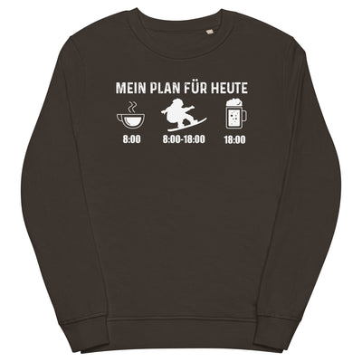 Mein Plan Für Heute - Unisex Premium Organic Sweatshirt snowboarden xxx yyy zzz Deep Charcoal Grey