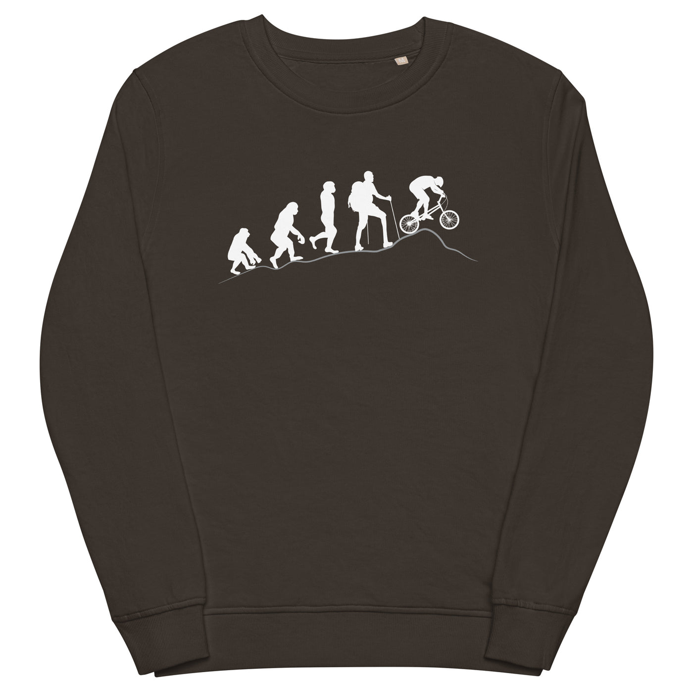 Mountainbike Evolution - (M) - Unisex Premium Organic Sweatshirt xxx yyy zzz Deep Charcoal Grey