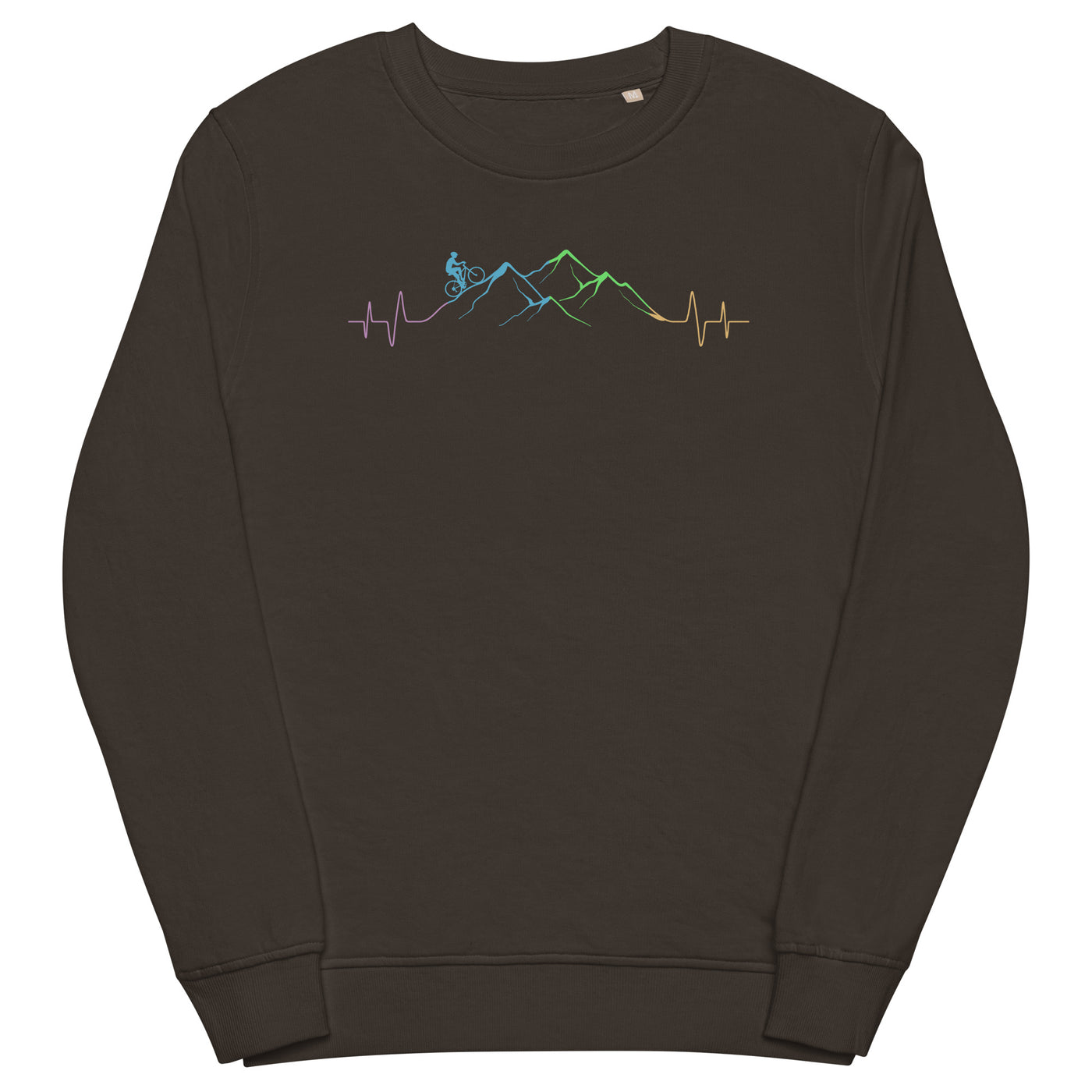 Mountainbiker auf Berg - (M) - Unisex Premium Organic Sweatshirt xxx yyy zzz Deep Charcoal Grey