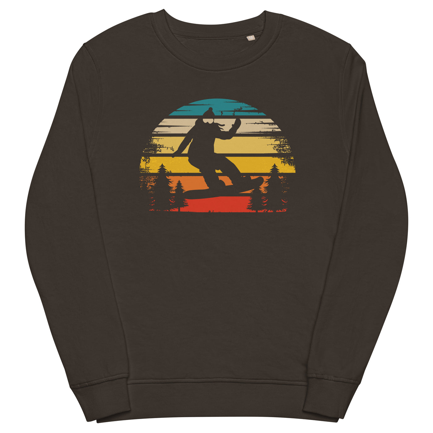 Retro Sonne und Snowboarding - Unisex Premium Organic Sweatshirt snowboarden xxx yyy zzz Deep Charcoal Grey