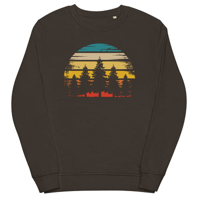 Retro Sonne und Bäume - Unisex Premium Organic Sweatshirt camping xxx yyy zzz Deep Charcoal Grey