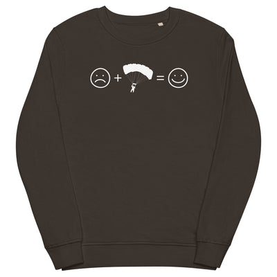 Lächelndes Gesicht und Paragleiten - Unisex Premium Organic Sweatshirt berge xxx yyy zzz Deep Charcoal Grey