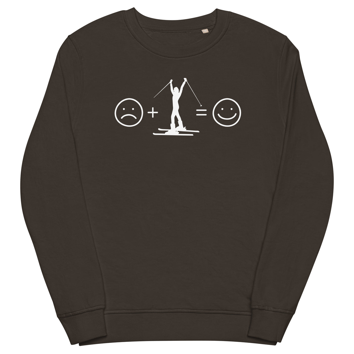 Lächelndes Gesicht und Skifahren - Unisex Premium Organic Sweatshirt klettern ski xxx yyy zzz Deep Charcoal Grey