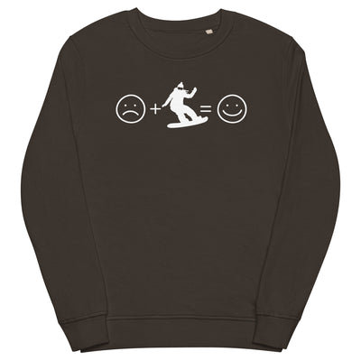 Lächelndes Gesicht und Snowboarding - Unisex Premium Organic Sweatshirt snowboarden xxx yyy zzz Deep Charcoal Grey