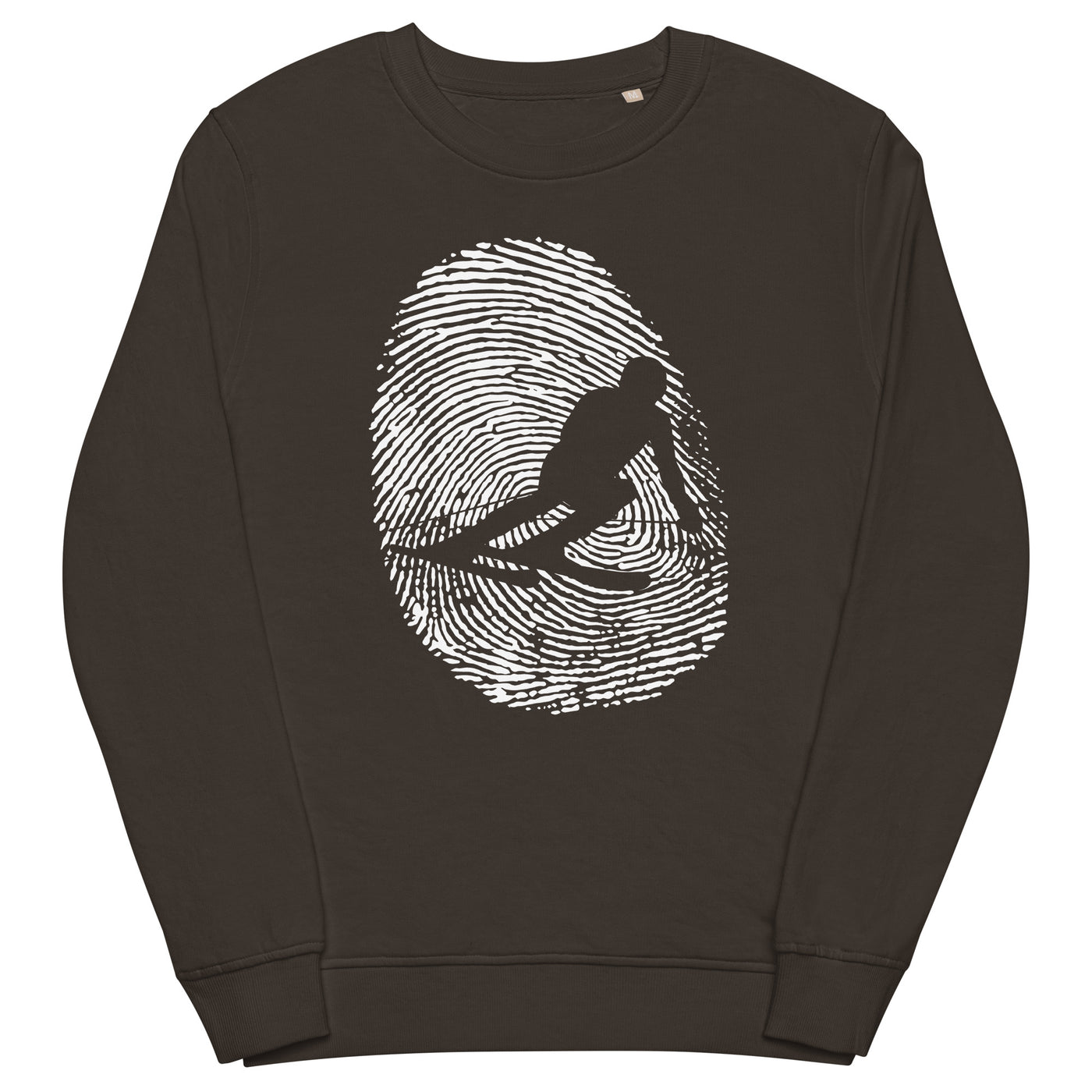 Thumb Print - Skifahren - Unisex Premium Organic Sweatshirt klettern ski xxx yyy zzz Deep Charcoal Grey