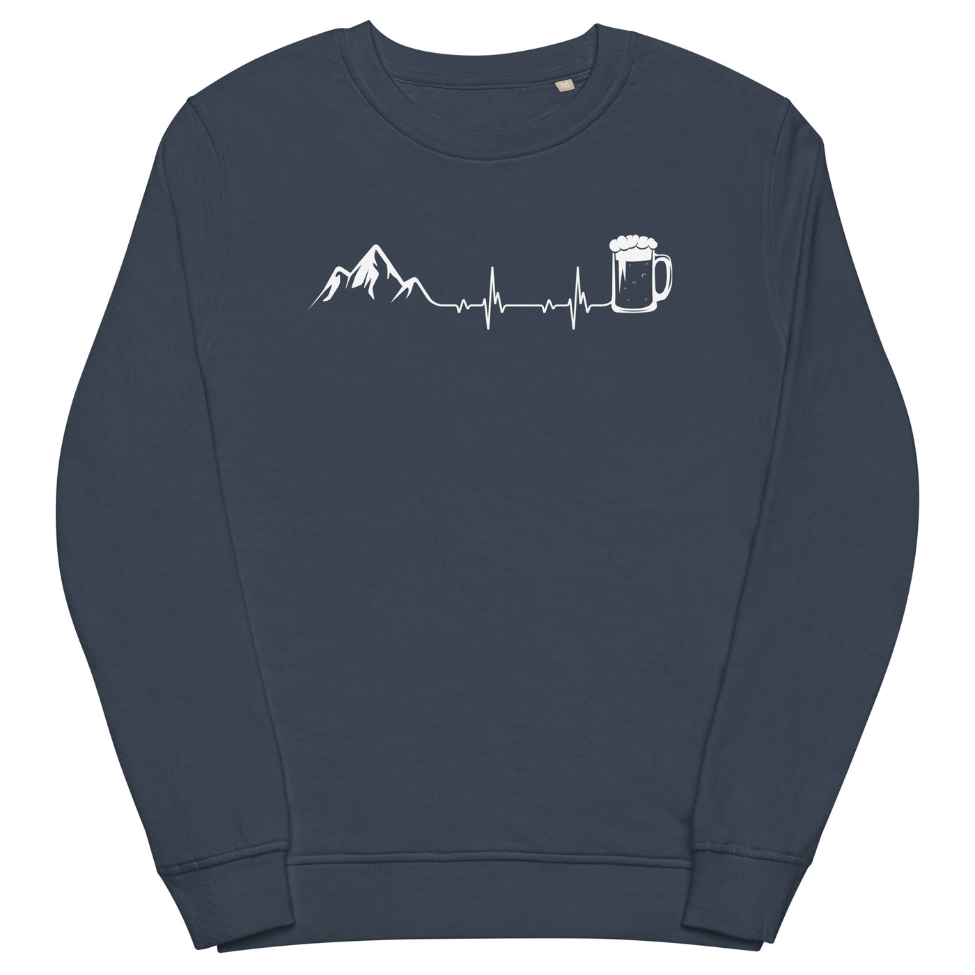 Herzschlag Berge Und Bier - Unisex Premium Organic Sweatshirt berge klettern wandern Navyblau