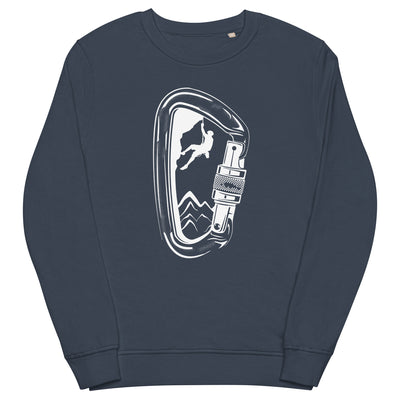 Bergsteigen im Karabiner - Unisex Premium Organic Sweatshirt klettern Navyblau