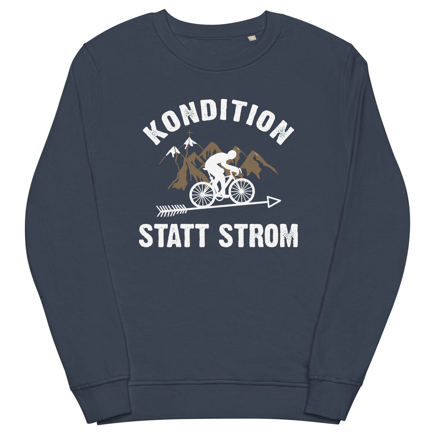 Kondition statt Strom - Unisex Premium Organic Sweatshirt fahrrad mountainbike Navyblau