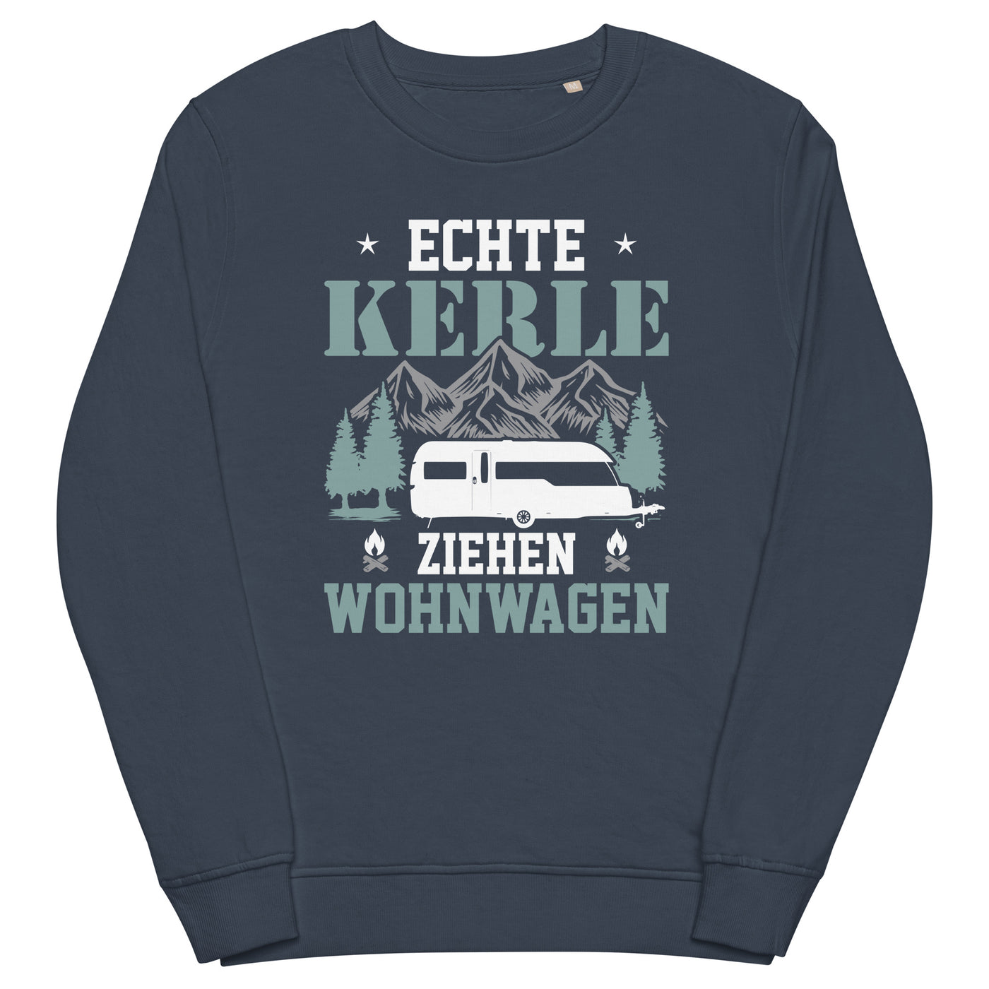 Echte Kerle ziehen Wohnwagen - Unisex Premium Organic Sweatshirt camping Navyblau