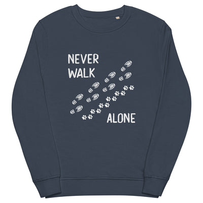 Never walk alone - Unisex Premium Organic Sweatshirt wandern Navyblau