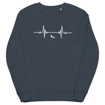 Heartbeat sport rock climbing - Unisex Premium Organic Sweatshirt klettern Navyblau