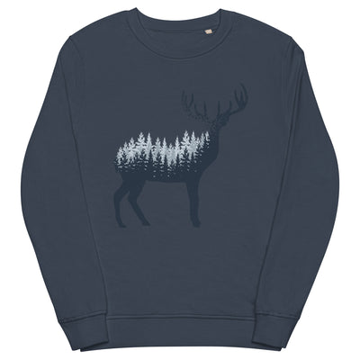 Hirsch Abstrakt - Unisex Premium Organic Sweatshirt camping wandern Navyblau