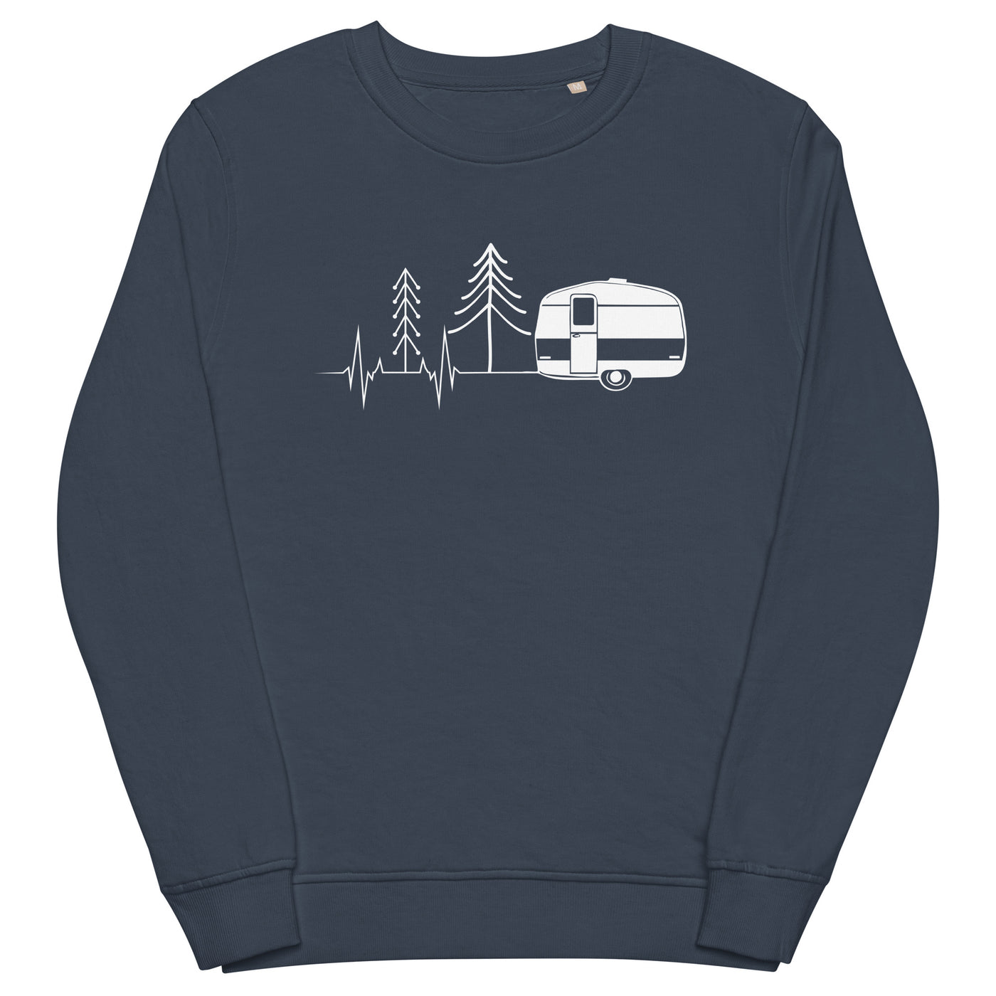 Herzschlag Wohnwagen - Unisex Premium Organic Sweatshirt camping Navyblau