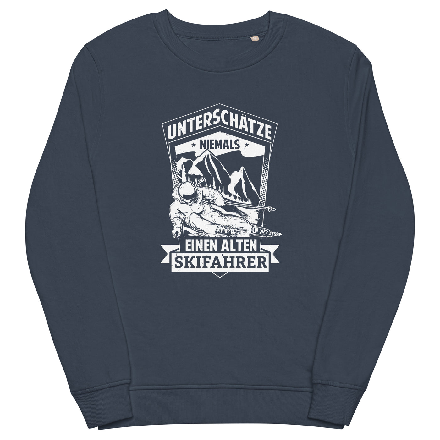 Unterschätze niemals nen alten Skifahrer - Unisex Premium Organic Sweatshirt ski Navyblau