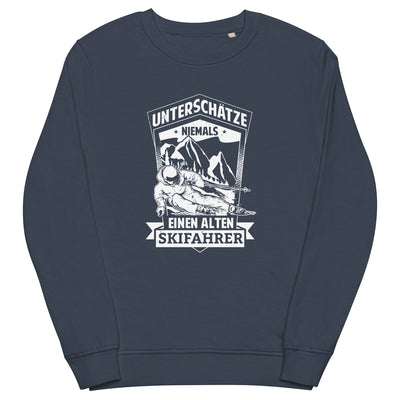 Unterschätze niemals nen alten Skifahrer - Unisex Premium Organic Sweatshirt ski Navyblau