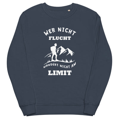 Wer nicht flucht wandert nicht am Limit - Unisex Premium Organic Sweatshirt berge Navyblau