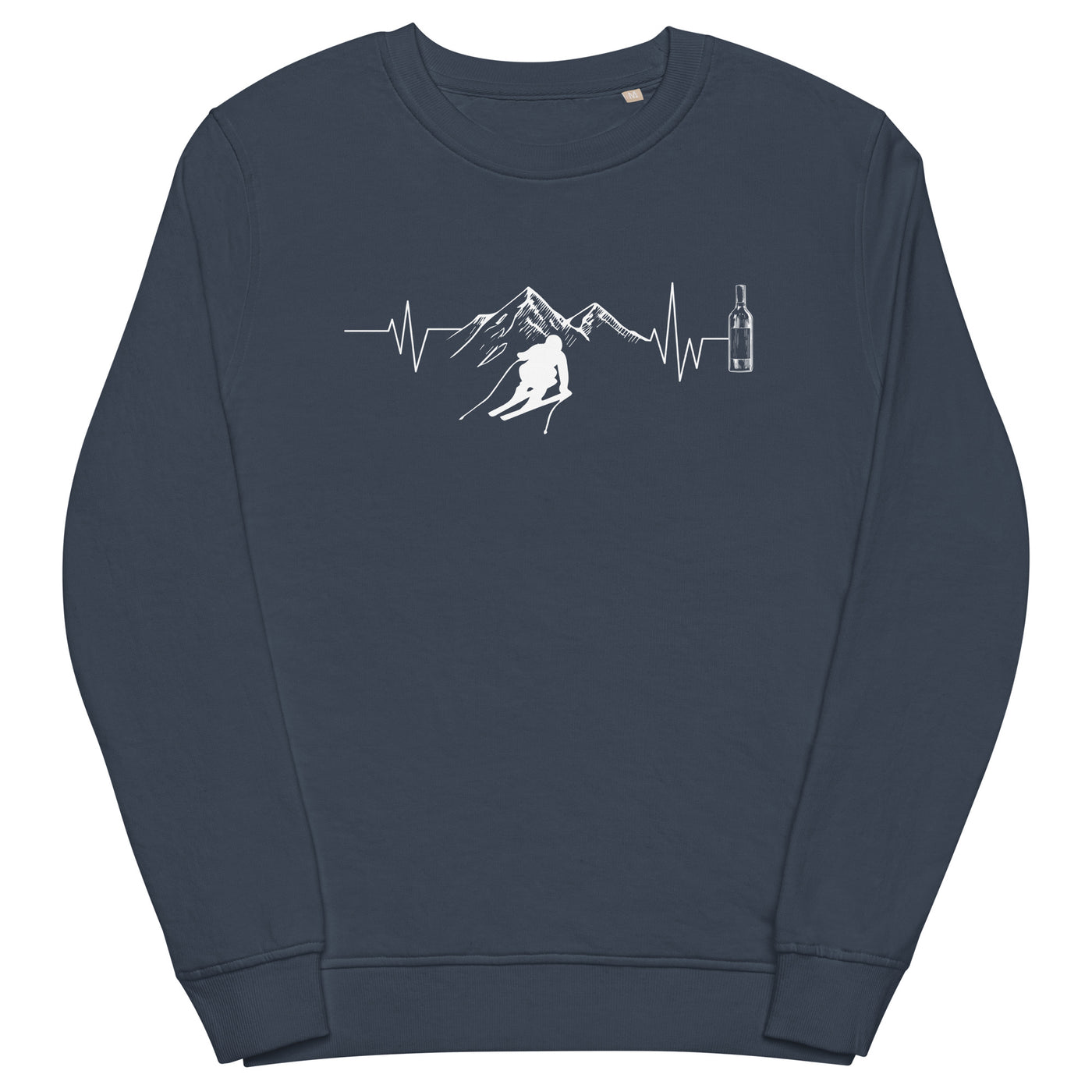 Herzschlag Berge, Wein und Ski - (S.K) - Unisex Premium Organic Sweatshirt klettern Navyblau