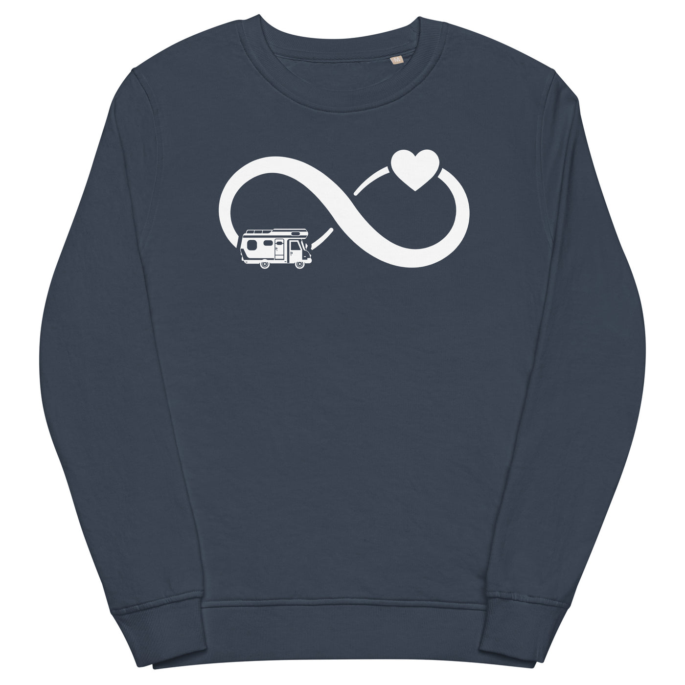 Infinity Heart and Camping - Unisex Premium Organic Sweatshirt camping xxx yyy zzz French Navy