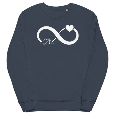 Infinity Heart and Camping 1 - Unisex Premium Organic Sweatshirt camping xxx yyy zzz French Navy