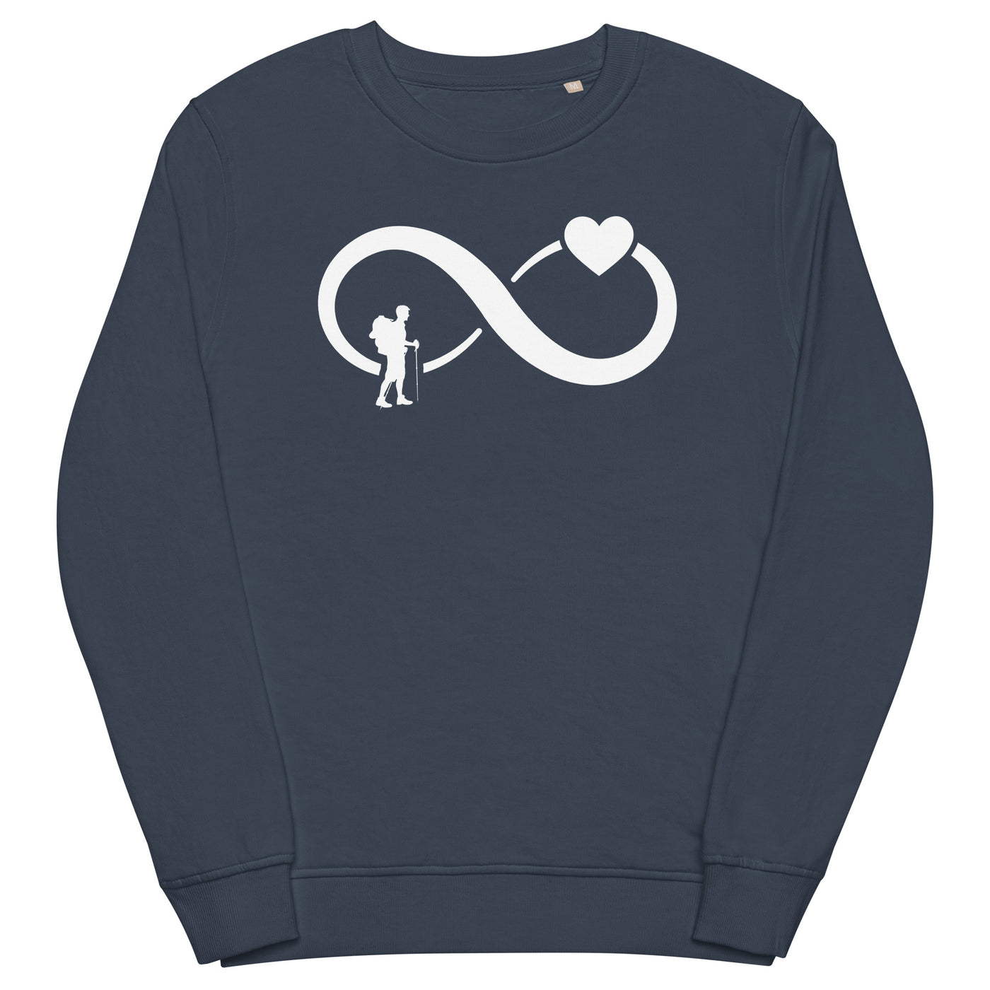 Infinity Heart and Hiking - Unisex Premium Organic Sweatshirt wandern xxx yyy zzz French Navy