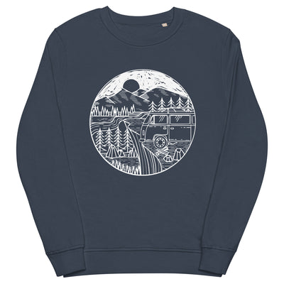 Berge - Camping Van - Unisex Premium Organic Sweatshirt camping xxx yyy zzz French Navy