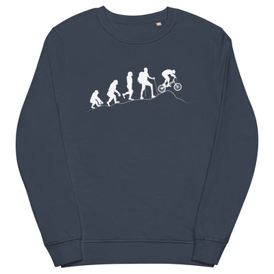 Mountainbike Evolution - (M) - Unisex Premium Organic Sweatshirt xxx yyy zzz French Navy