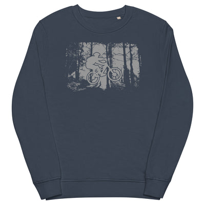 Mountainbiken im Wald - (M) - Unisex Premium Organic Sweatshirt xxx yyy zzz French Navy