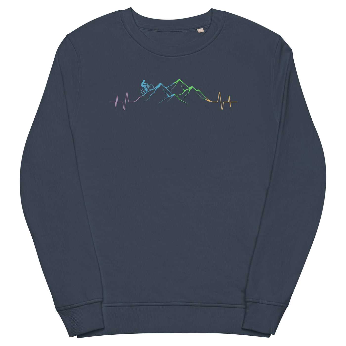 Mountainbiker auf Berg - (M) - Unisex Premium Organic Sweatshirt xxx yyy zzz French Navy