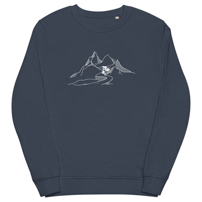 Mountainbiker fährt Downhill - (M) - Unisex Premium Organic Sweatshirt xxx yyy zzz French Navy