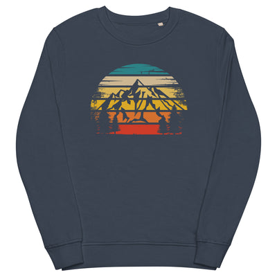 Retro Sonne und Berge - Unisex Premium Organic Sweatshirt berge xxx yyy zzz French Navy