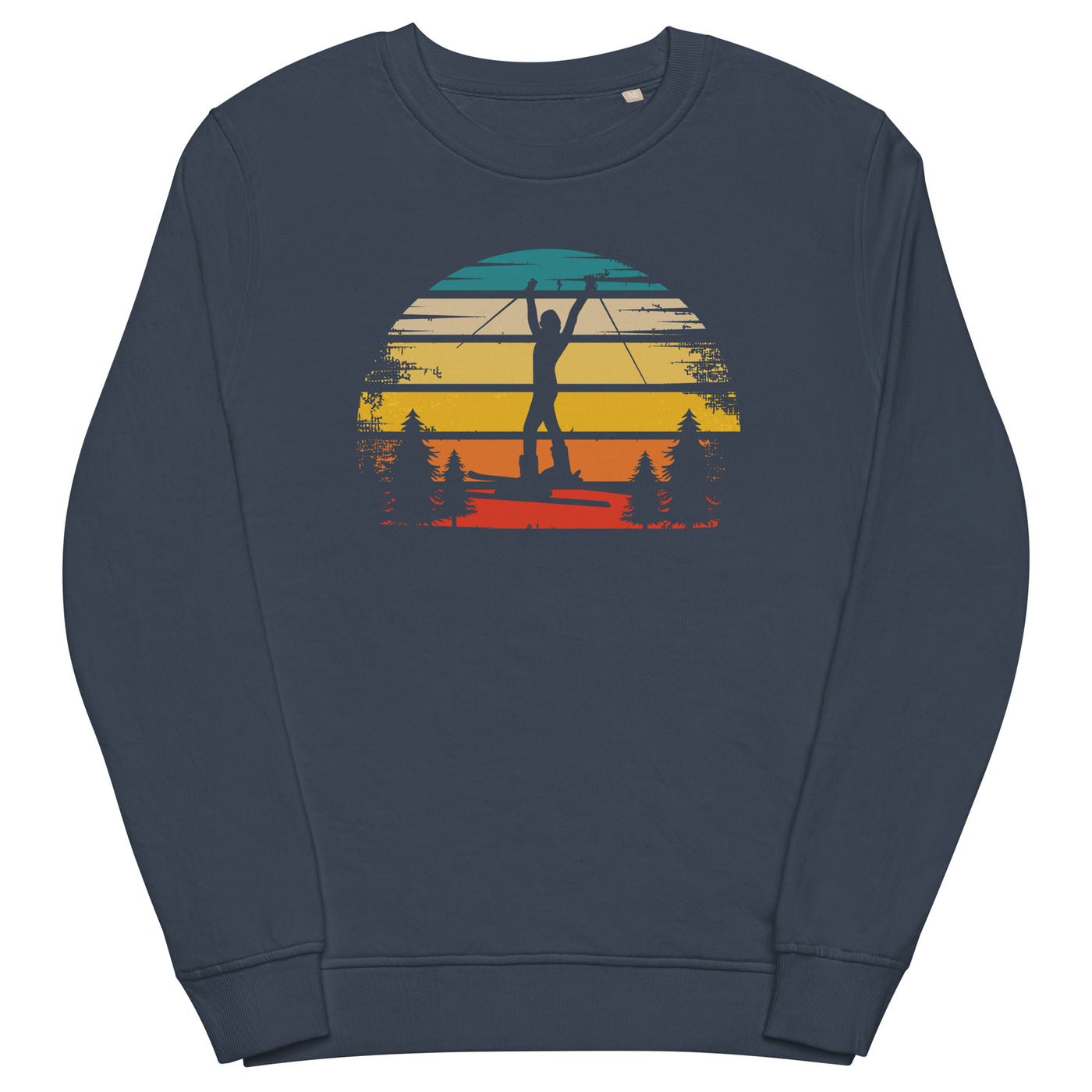 Retro Sonne und Skifahren - Unisex Premium Organic Sweatshirt klettern ski xxx yyy zzz French Navy