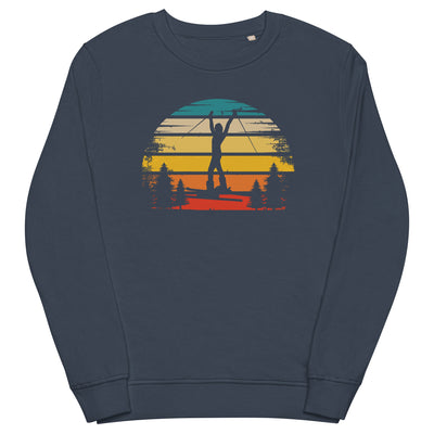 Retro Sonne und Skifahren - Unisex Premium Organic Sweatshirt klettern ski xxx yyy zzz French Navy