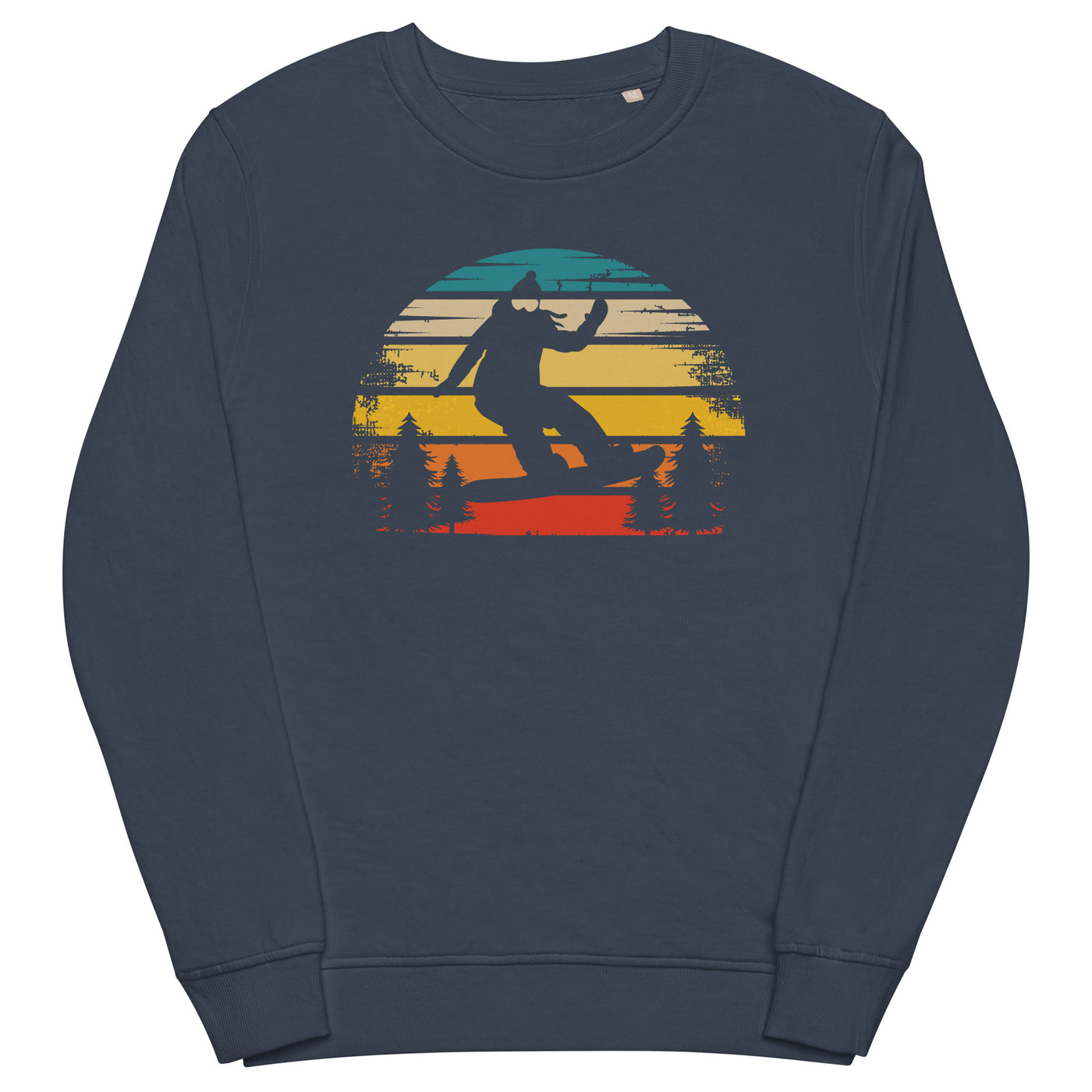 Retro Sonne und Snowboarding - Unisex Premium Organic Sweatshirt snowboarden xxx yyy zzz French Navy