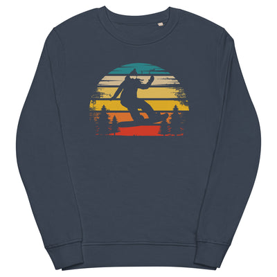 Retro Sonne und Snowboarding - Unisex Premium Organic Sweatshirt snowboarden xxx yyy zzz French Navy