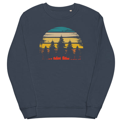 Retro Sonne und Bäume - Unisex Premium Organic Sweatshirt camping xxx yyy zzz French Navy