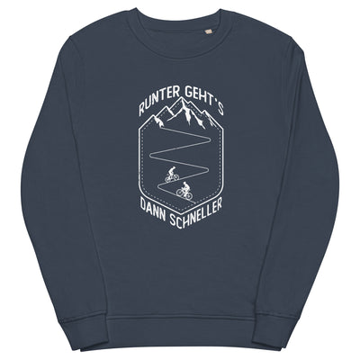 Runter gehts dann schneller - Unisex Premium Organic Sweatshirt fahrrad xxx yyy zzz French Navy