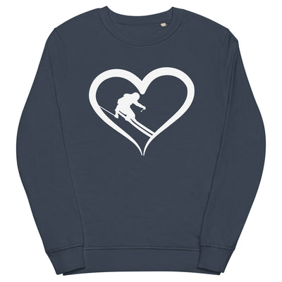 Skifahrer und Herz - Unisex Premium Organic Sweatshirt klettern ski xxx yyy zzz French Navy