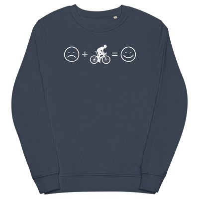 Lächelndes Gesicht und Radfahren - Unisex Premium Organic Sweatshirt fahrrad xxx yyy zzz French Navy