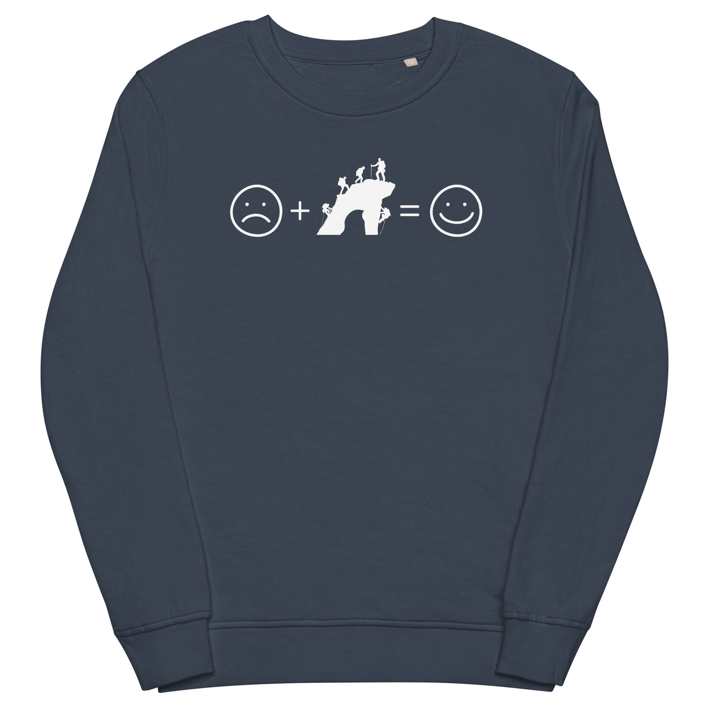 Lächelndes Gesicht und Klettern - Unisex Premium Organic Sweatshirt klettern xxx yyy zzz French Navy