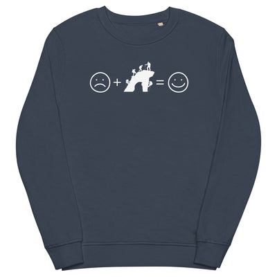 Lächelndes Gesicht und Klettern - Unisex Premium Organic Sweatshirt klettern xxx yyy zzz French Navy