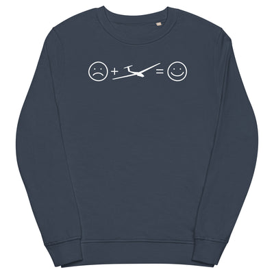 Lächelndes Gesicht und Segelflugzeug - Unisex Premium Organic Sweatshirt berge xxx yyy zzz French Navy