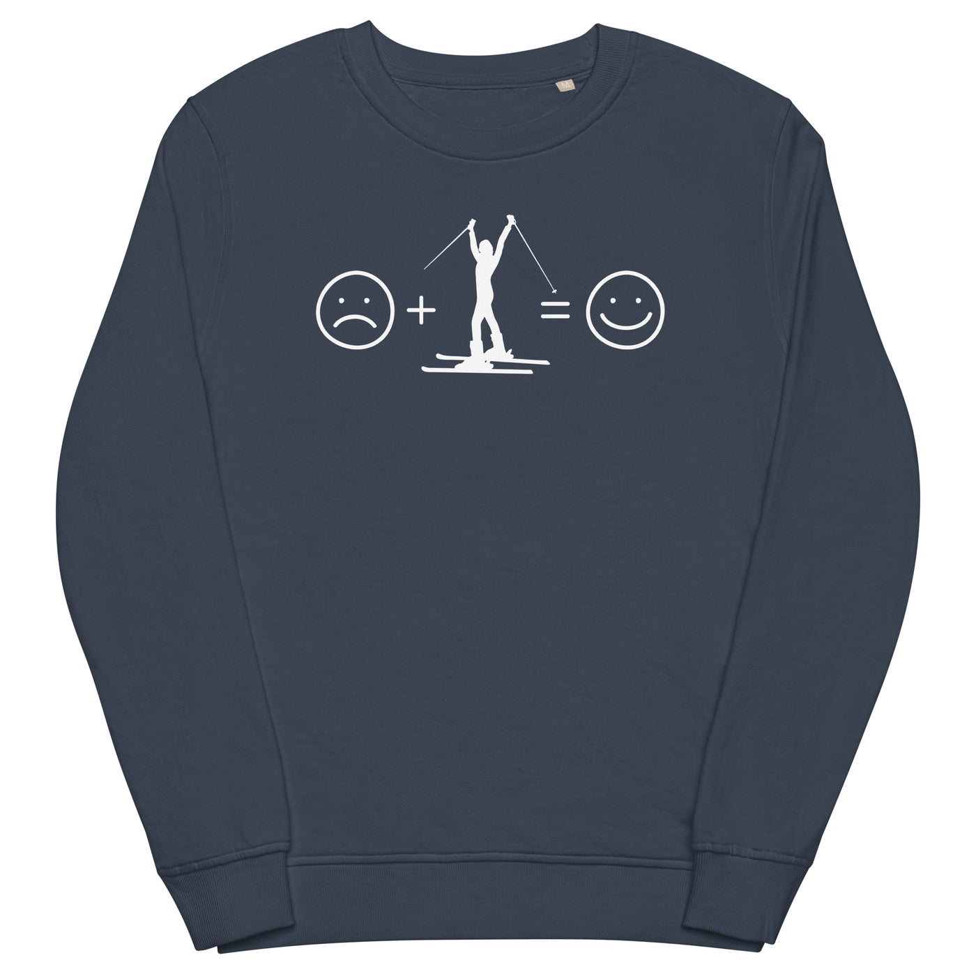 Lächelndes Gesicht und Skifahren - Unisex Premium Organic Sweatshirt klettern ski xxx yyy zzz French Navy