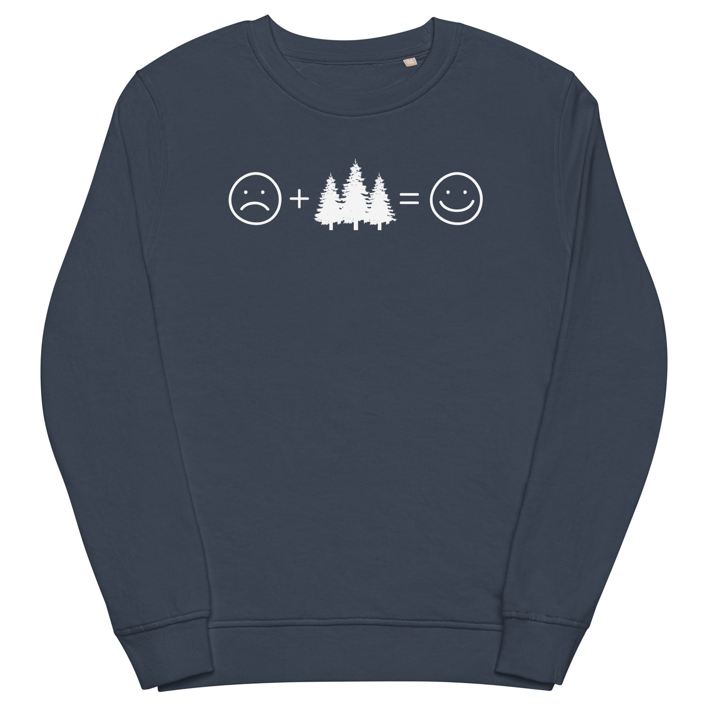 Lächelndes Gesicht und Bäume - Unisex Premium Organic Sweatshirt camping xxx yyy zzz French Navy