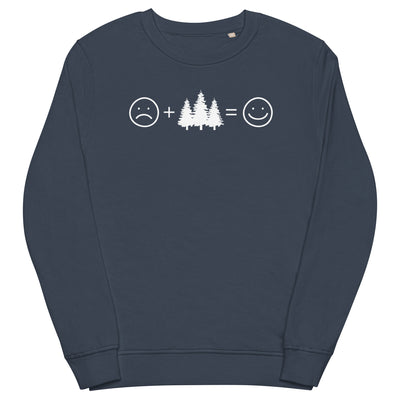 Lächelndes Gesicht und Bäume - Unisex Premium Organic Sweatshirt camping xxx yyy zzz French Navy