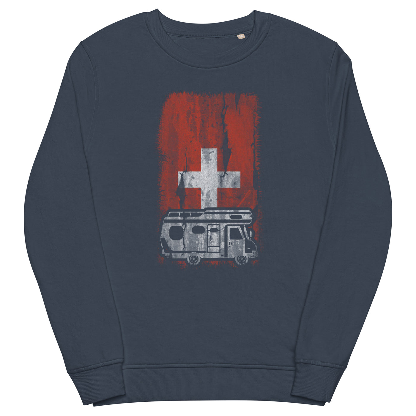 Schweizer Flagge und Camping - Unisex Premium Organic Sweatshirt camping xxx yyy zzz French Navy