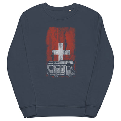 Schweizer Flagge und Camping - Unisex Premium Organic Sweatshirt camping xxx yyy zzz French Navy