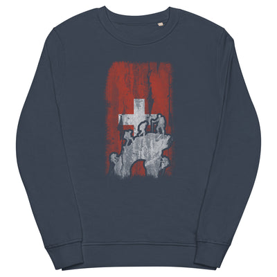 Schweizer Flagge und Klettern - Unisex Premium Organic Sweatshirt klettern xxx yyy zzz French Navy