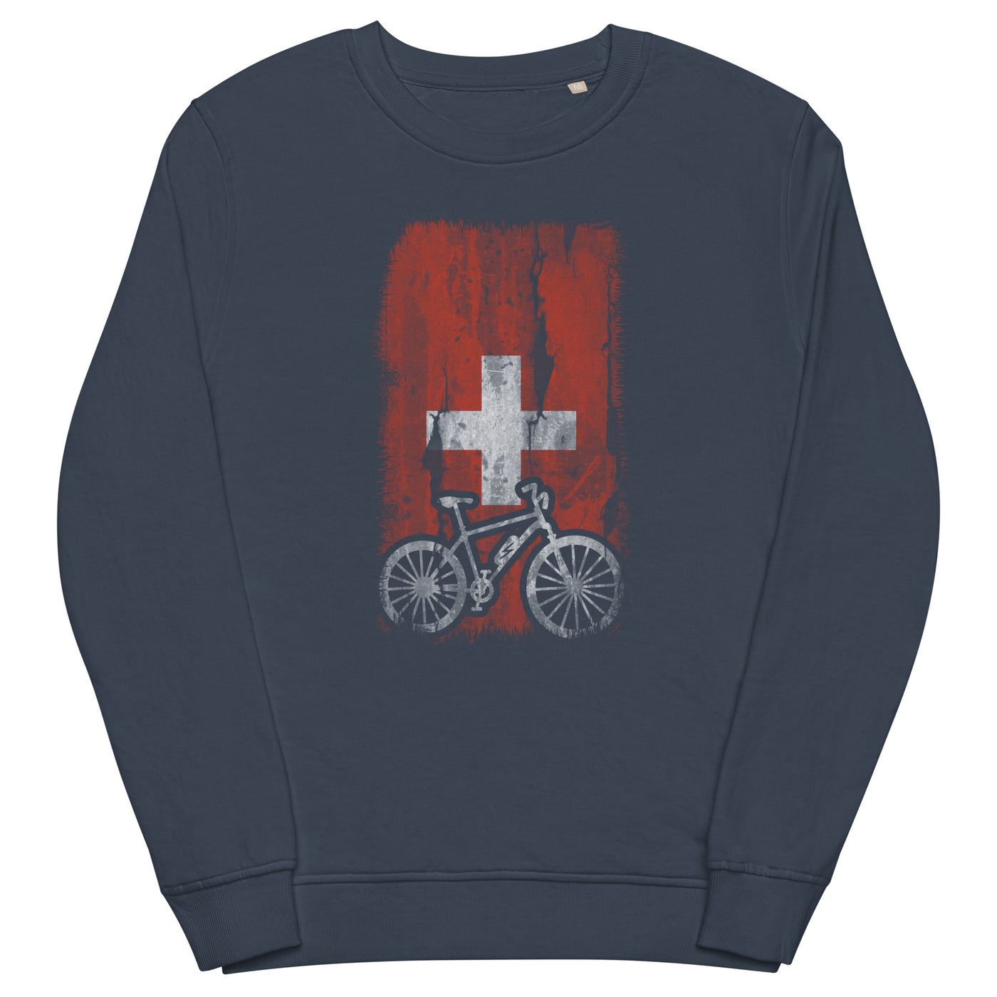 Schweizer Flagge und Ebike - Unisex Premium Organic Sweatshirt e-bike xxx yyy zzz French Navy