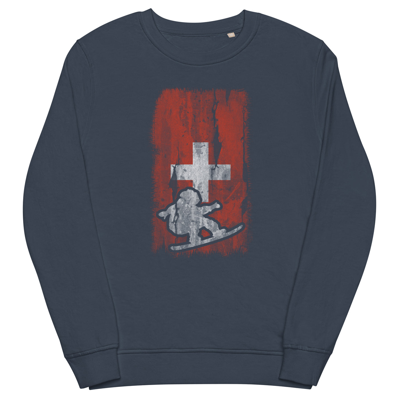 Schweizer Flagge und Snowboarding - Unisex Premium Organic Sweatshirt snowboarden xxx yyy zzz French Navy